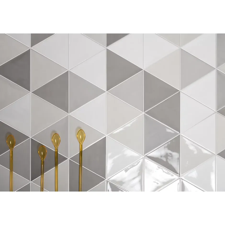 Carrelage mur trianguaire effet zellige gris 13,2x11,4 cm 3LATI GRIGIO MEDIO-Aelle Carrelage Clearance