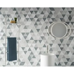 Carrelage mur trianguaire effet zellige gris 13,2x11,4 cm 3LATI GRIGIO MEDIO-Aelle Carrelage Clearance
