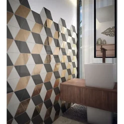 Carrelage mur triangulaire uni gris brillant SCALE TRIANGOLO LIGHT GREY-Aelle Carrelage Sale