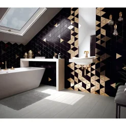 Aelle Carrelage Carrelage mur triangulaire uni noir mate SCALE TRIANGOLO BLACK MATT