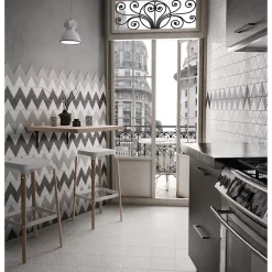 Aelle Carrelage Carrelage mur triangulaire uni blanc mate 10,8x12,4 cm SCALE TRIANGOLO WHITE MATT