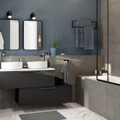 Carrelage mural anthracite grès cérame émaillé L.60 x l.20 cm x ép.8,3 mm, Konkrete-GoodHome Hot