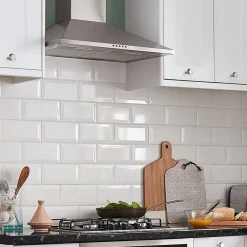 Carrelage mural blanc brillant effet métro L.20 x l.10 cm x ép.7,3 mm, Trentie-GoodHome New