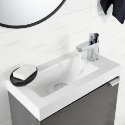 GoodHome Carrelage mural blanc mat décor 3D L.60 x l.20 cm x ép.8,3 mm, Plain