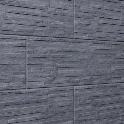 GoodHome Carrelage mural décoratif effet pierre anthracite L.61,5 x l.30,8 cm x ép.8 mm, Shaded Slate