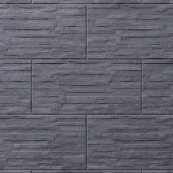 GoodHome Carrelage mural décoratif effet pierre anthracite L.61,5 x l.30,8 cm x ép.8 mm, Shaded Slate