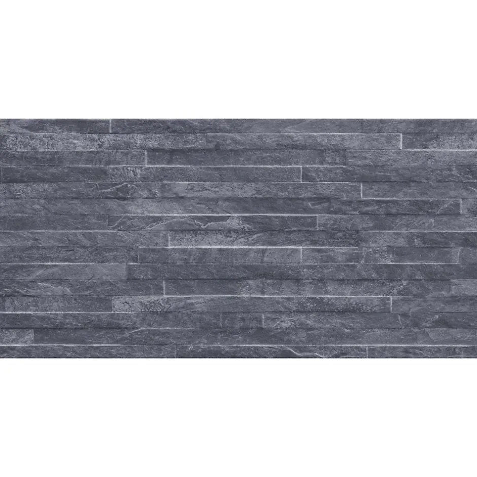 GoodHome Carrelage mural décoratif effet pierre anthracite L.61,5 x l.30,8 cm x ép.8 mm, Shaded Slate