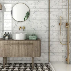 Lux Mosaic Carrelage Mural Décoratif Brillant Effect Marbre Carrara. Alba 7,5x22cm