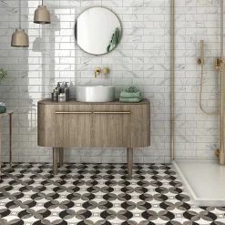 Lux Mosaic Carrelage Mural Décoratif Brillant Effect Marbre Carrara. Alba 7,5x22cm