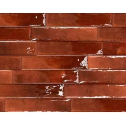 Carrelage Mural Effet Zellige Rouge 6,5x29,8 Monpelli Wine Mix --Allocarrelage