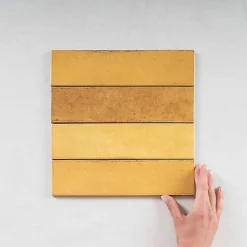 Carrelage mural Effet Zellige Jaune TRIBE 6x24,6cm Pollen - Les Carreaux de Jean-Gioia Materia New