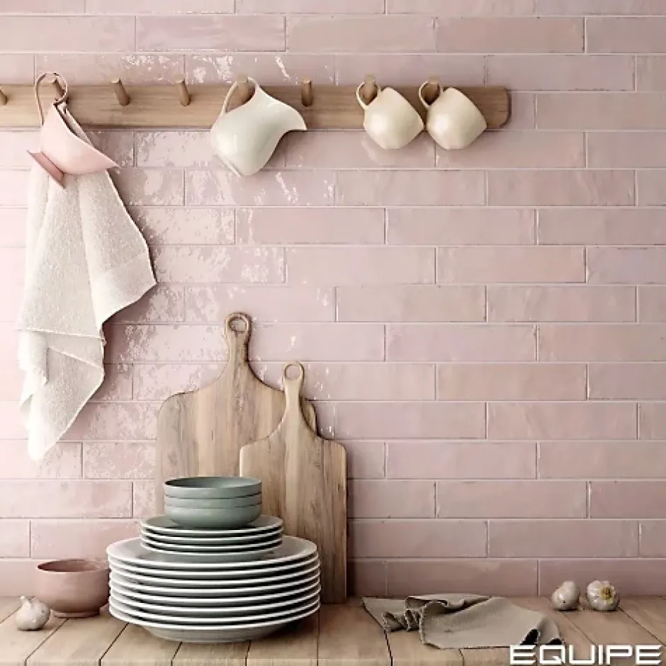 Carrelage mural Effet Zellige Rose TRIBE 6x24,6cm Rose - Les Carreaux de Jean-Gioia Materia Online