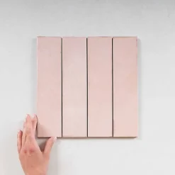 Carrelage mural Effet Zellige Rose TRIBE 6x24,6cm Rose - Les Carreaux de Jean-Gioia Materia Online