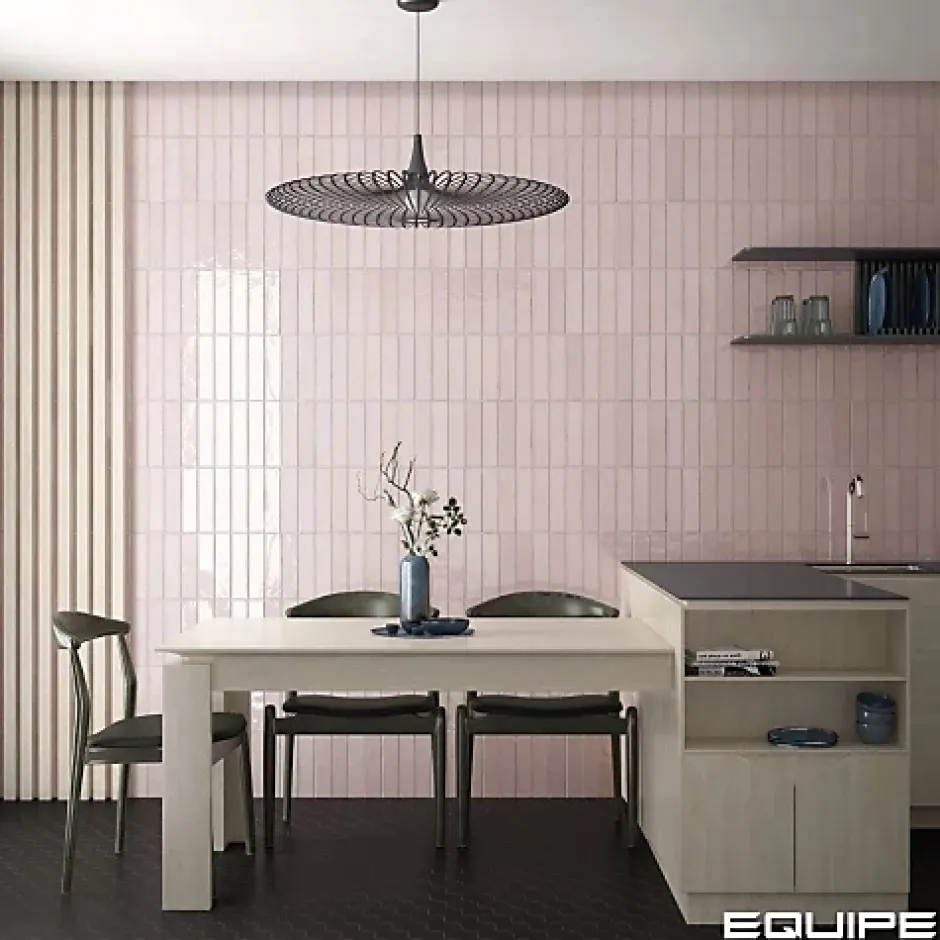 Carrelage mural Effet Zellige Rose TRIBE 6x24,6cm Rose - Les Carreaux de Jean-Gioia Materia Online