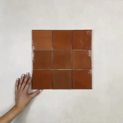 Les Carreaux De Jean  Carrelage mural Effet Zellige Orange CROGIOLO ZELLIGE 10x10 Corallo - Les Carreaux de Jean