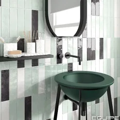 Carrelage mural Effet Zellige Vert d'eau TRIBE 6x24,6cm Mint - Les Carreaux de Jean-Gioia Materia Best