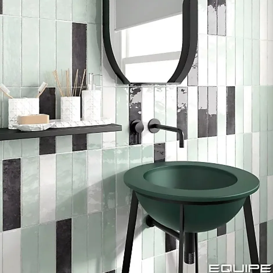 Carrelage mural Effet Zellige Vert d'eau TRIBE 6x24,6cm Mint - Les Carreaux de Jean-Gioia Materia Best