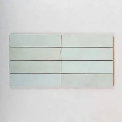 Carrelage mural Effet Zellige Vert d'eau TRIBE 6x24,6cm Mint - Les Carreaux de Jean-Gioia Materia Best