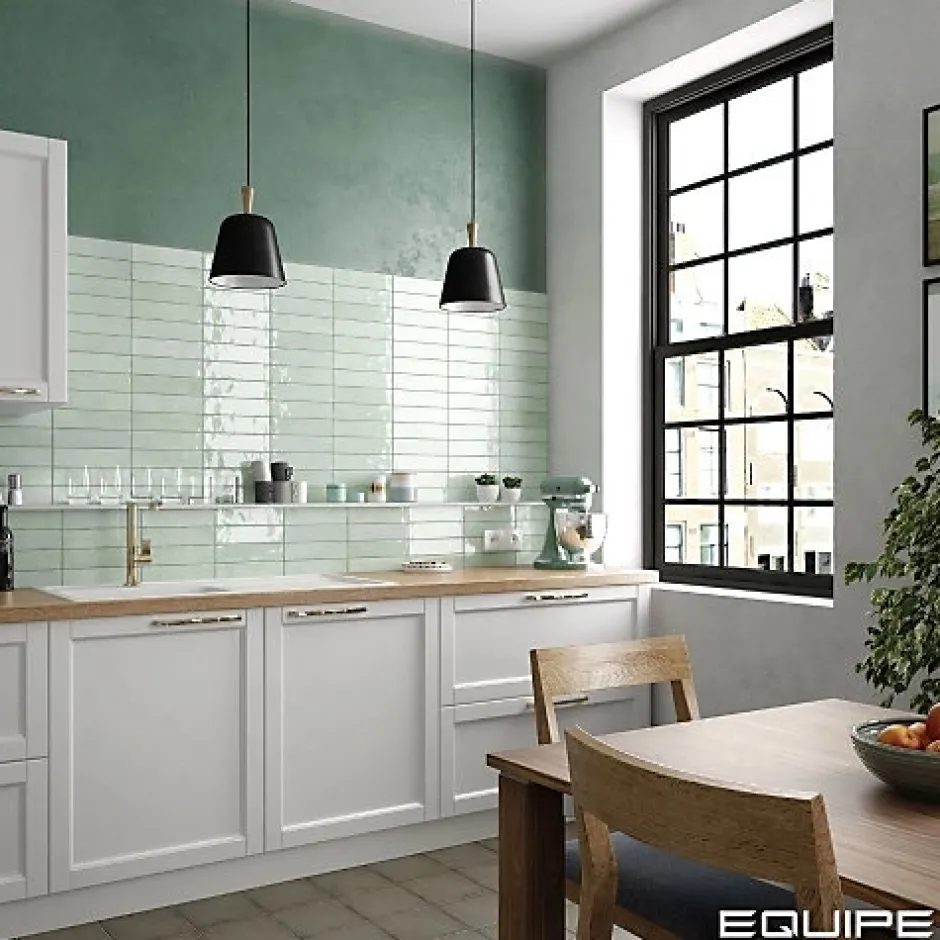 Carrelage mural Effet Zellige Vert d'eau TRIBE 6x24,6cm Mint - Les Carreaux de Jean-Gioia Materia Best