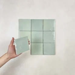 Les Carreaux De Jean  Carrelage mural Effet Zellige Vert CROGIOLO ZELLIGE 10x10 Turchese - Les Carreaux de Jean