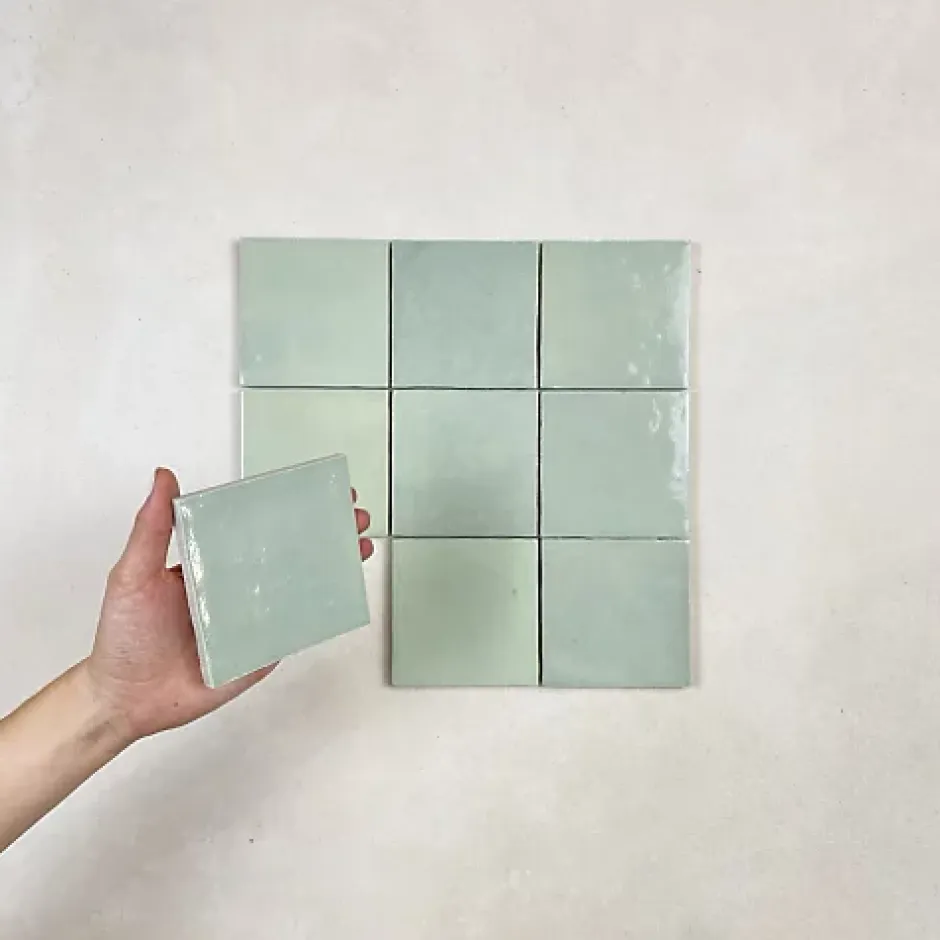 Les Carreaux De Jean Carrelage mural Effet Zellige Vert CROGIOLO ZELLIGE 10x10 Turchese - Les Carreaux de Jean