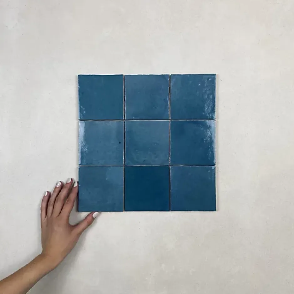 Carrelage mural Effet Zellige Bleu Canard CROGIOLO ZELLIGE 10x10 Petrolio - Les Carreaux de Jean-Les Carreaux De Jean New