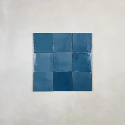 Carrelage mural Effet Zellige Bleu Canard CROGIOLO ZELLIGE 10x10 Petrolio - Les Carreaux de Jean-Les Carreaux De Jean New