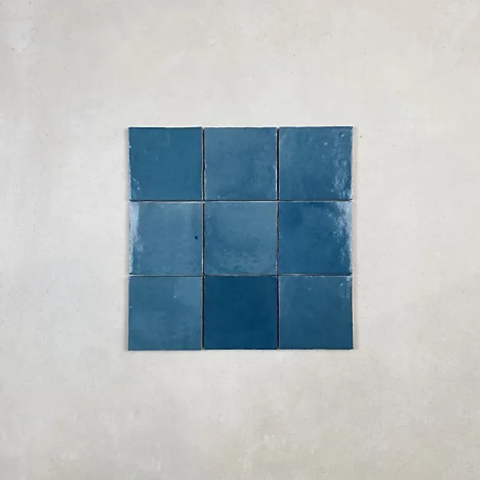 Carrelage mural Effet Zellige Bleu Canard CROGIOLO ZELLIGE 10x10 Petrolio - Les Carreaux de Jean-Les Carreaux De Jean New