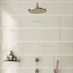 Carrelage mural faïence Arrow crayon Crayon 25x5 cm Pure white - Brillant / Poli - boîte de 0.50 m2-Gioia Materia Online