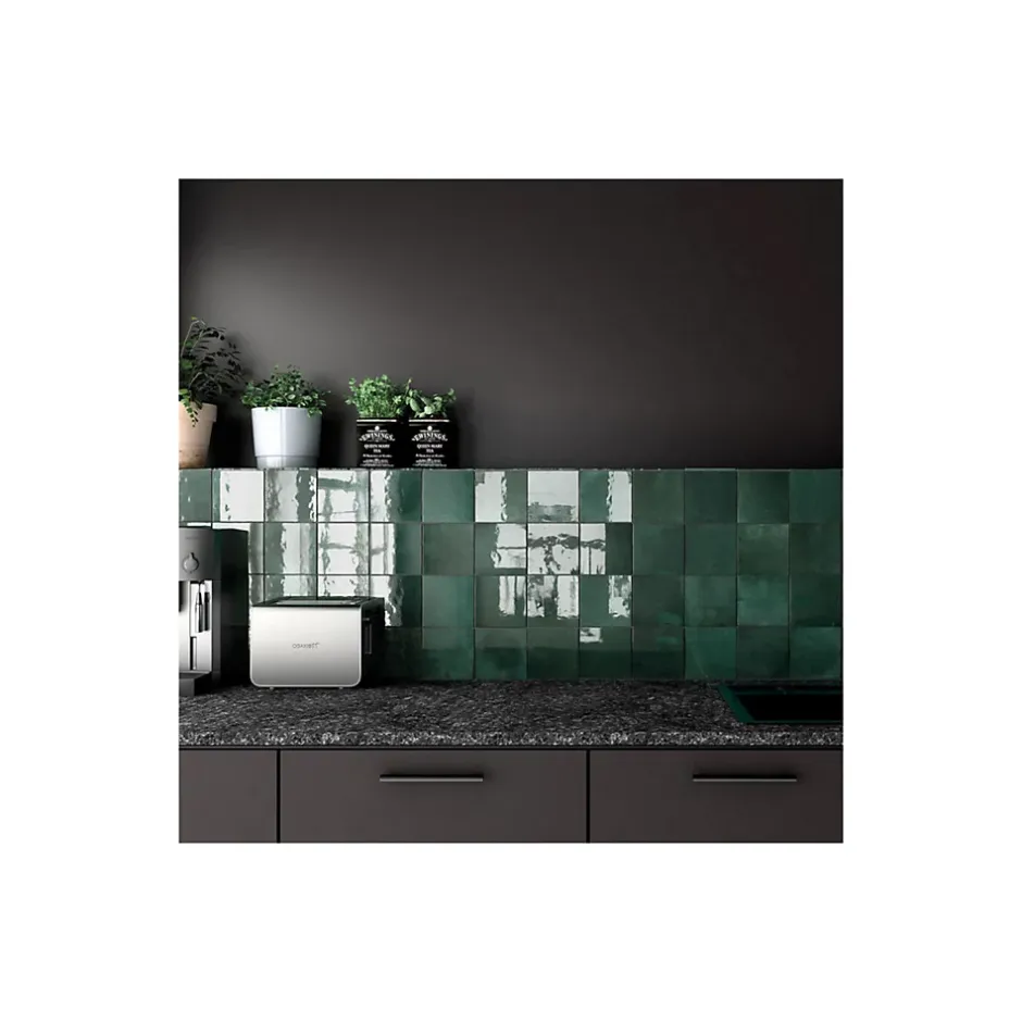 Gioia Materia Carrelage mural faïence effet zellige ARTISAN 13,2x13,2cm et 20x6,5cm 13.2x13.2 cm Gold - Brillant / Poli - boîte de 1 m2