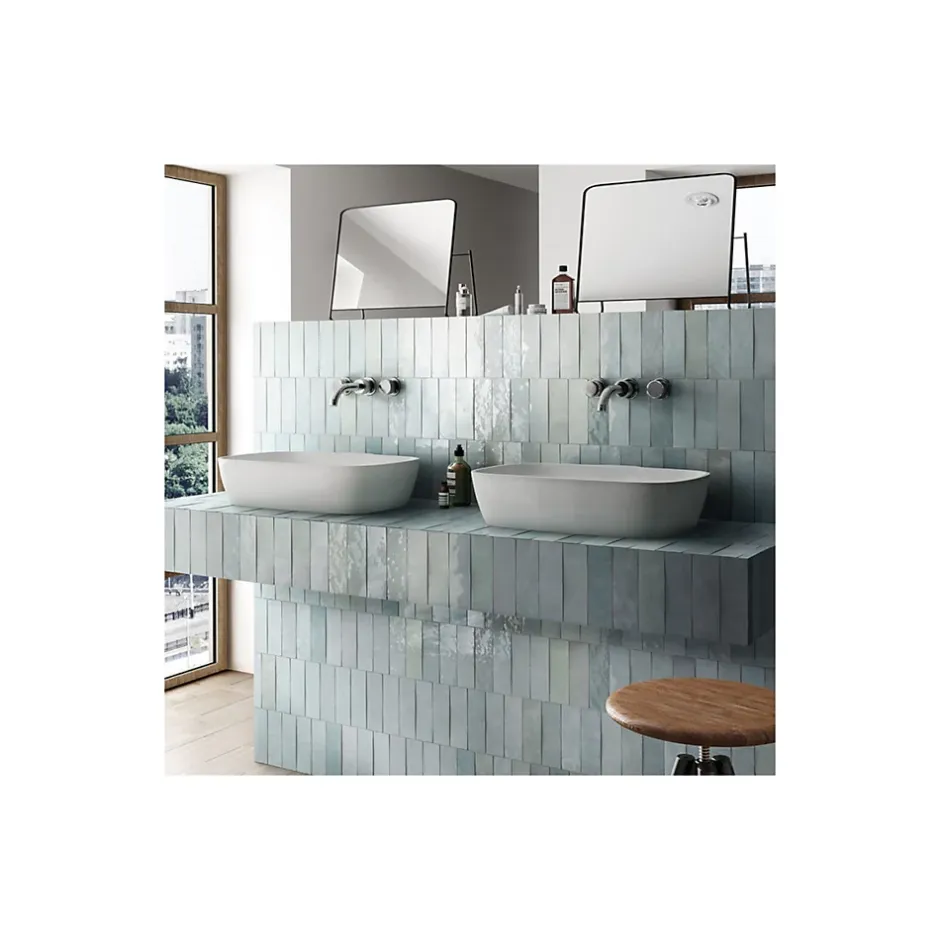 Gioia Materia Carrelage mural faïence effet zellige ARTISAN 13,2x13,2cm et 20x6,5cm 13.2x13.2 cm Gold - Brillant / Poli - boîte de 1 m2