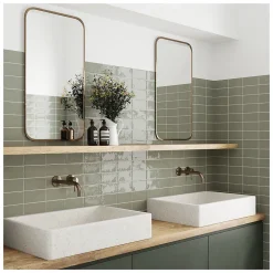 Carrelage mural faïence effet artisanal MASIA 15x7.5 cm Blue - brillant - - boîte de 0.50 m2-Gioia Materia Best