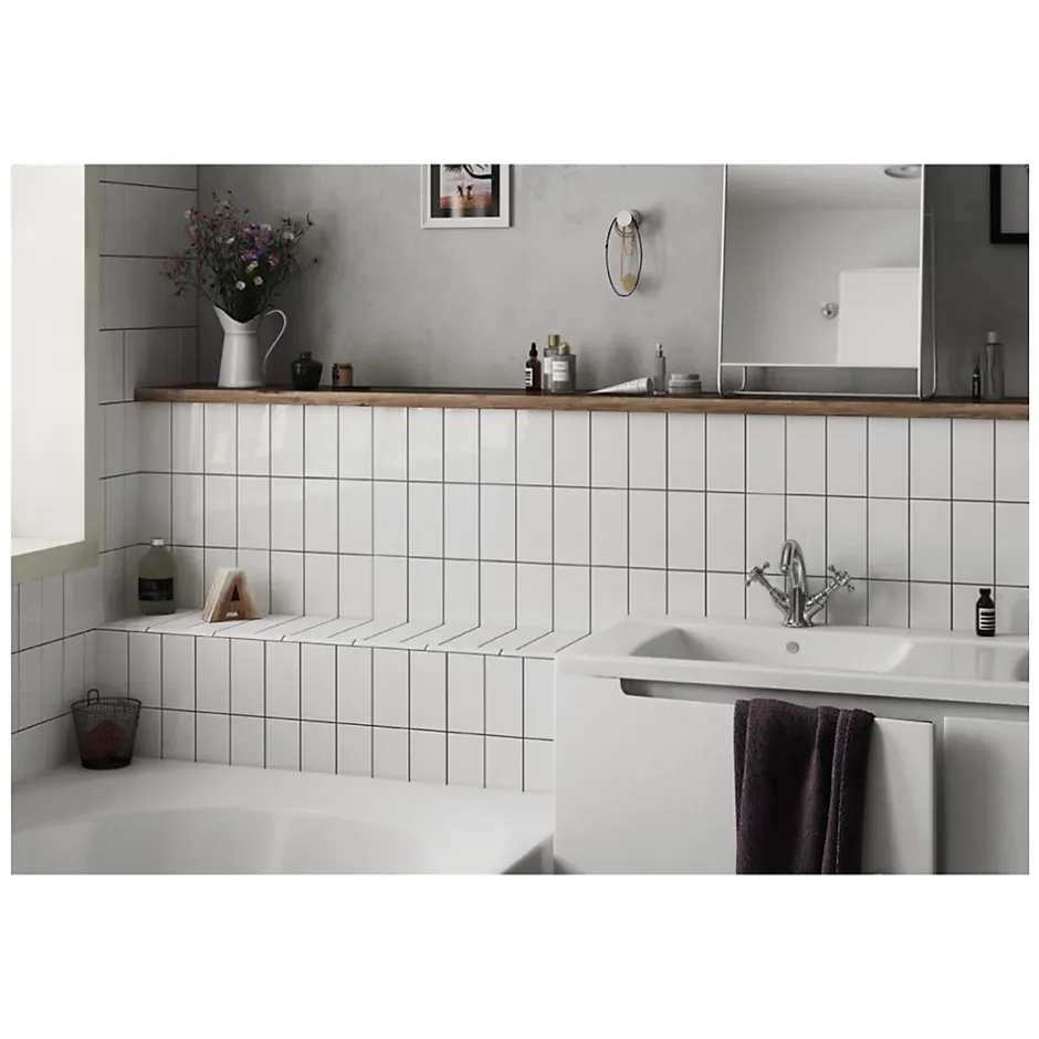 Gioia Materia Carrelage mural faïence effet uni EVOLUTION 40x5 cm Gris foncé - Brillant - - boîte de 1 m2