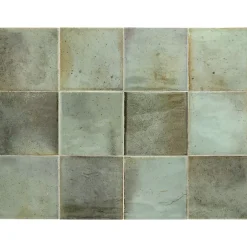 Carrelage mural faïence effet rustique THANGLONG 10x10 cm Celadon - Brillant / Poli - boîte de 0.60 m2-Gioia Materia Outlet