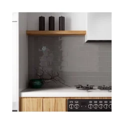 Carrelage mural faïence effet artisanal MASIA 30x7.5 cm Gris oscuro - brillant - - boîte de 1 m2-Gioia Materia Best