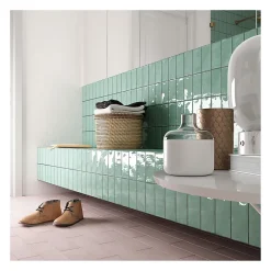 Carrelage mural faïence effet artisanal MASIA 15x7.5 cm Cream - brillant - - boîte de 0.50 m2-Gioia Materia Outlet