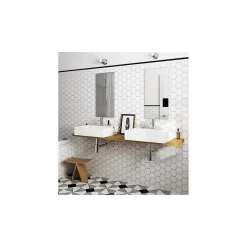 Carrelage mural faïence Scale Hexagon (10 couleurs), hexagone 12,4x10,7cm Hexagone 12.4x10.7 cm Gris clair - Brillant / Poli - bo-Gioia Materia Best