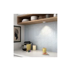 Carrelage mural faïence Scale Hexagon (10 couleurs), hexagone 12,4x10,7cm Hexagone 12.4x10.7 cm Gris Moyen - Brillant / Poli - bo-Gioia Materia New