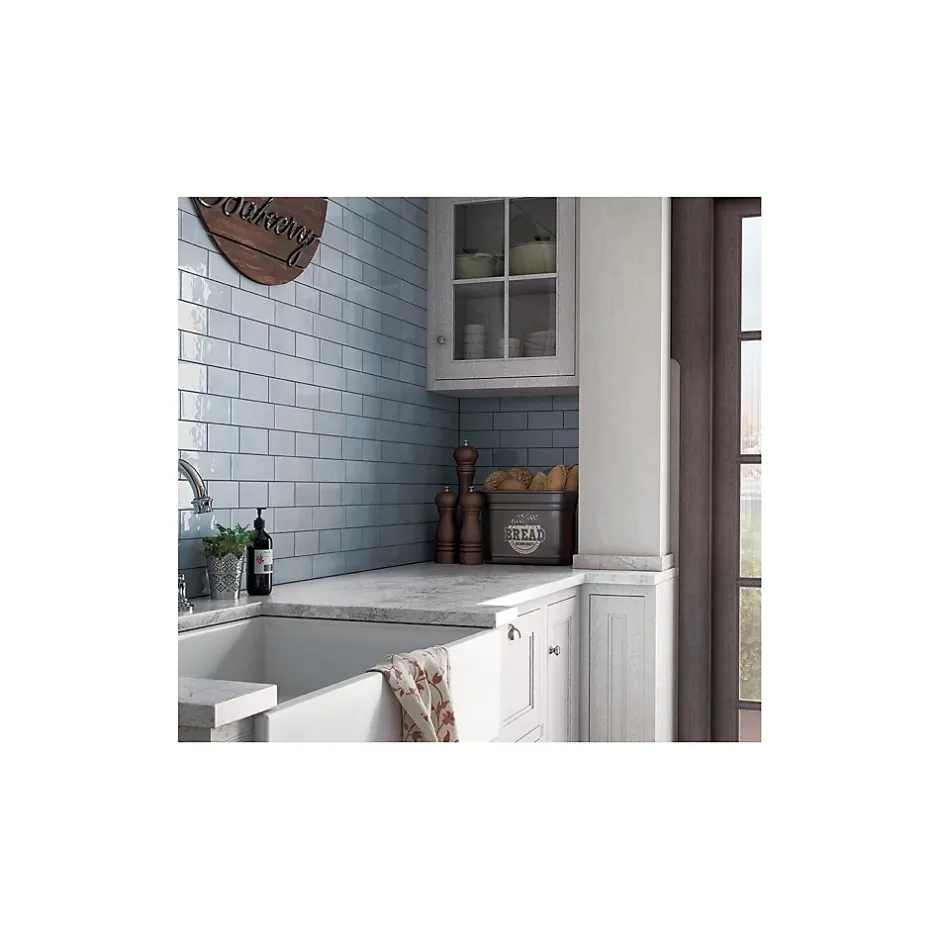 Gioia Materia Carrelage mural faience effet zellige VILLAGE 13.2x13.2 cm Cloud - Brillant / Poli - boîte de 1 m2