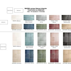 Gioia Materia Carrelage mural faience effet zellige MAGMA 13.2x13.2 cm Sea blue - - boîte de 1 m2