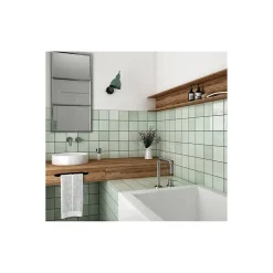 Carrelage mural faience effet zellige VILLAGE 13.2x13.2 cm Mint - Brillant / Poli - boîte de 1 m2-Gioia Materia Outlet