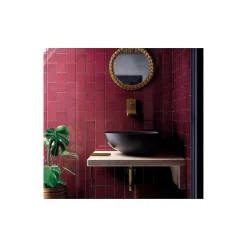 Gioia Materia Carrelage mural faience effet zellige VILLAGE 13.2x13.2 cm Aubergine - Brillant / Poli - boîte de 1 m2