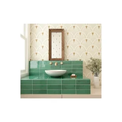 Gioia Materia Carrelage mural faience effet zellige VILLAGE 13.2x6.5 cm Esmerald green - Brillant / Poli - boîte de 0.50 m2