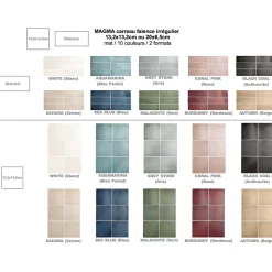 Gioia Materia Carrelage mural faience effet zellige MAGMA 13.2x13.2 cm White - - boîte de 1 m2