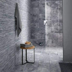 GoodHome Carrelage mural gris décor pierre L.61,5 x l.30,8 cm x ép.8 mm, Shaded Slate