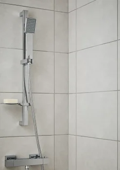 Carrelage mural intérieur effet béton gris clair mat L.40 x l.25 cm x ép.8,8 mm, Cimenti- Hot