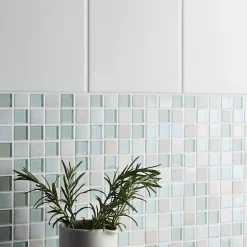 Carrelage mural intérieur blanc brillant L.15 x l.15 cm x ép.6,4 mm, Glossy- Sale