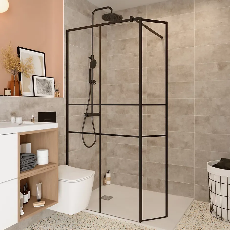 GoodHome Carrelage mural intérieur effet béton gris L.60 x l.20 cm x ép.8,3 mm, Konkrete