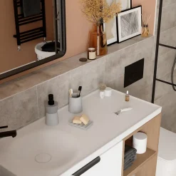 GoodHome Carrelage mural intérieur effet béton gris L.60 x l.20 cm x ép.8,3 mm, Konkrete