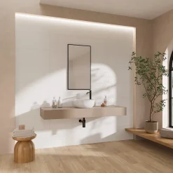 GoodHome Carrelage mural intérieur blanc mat L.60 x l.30 cm x ép.9 mm, Perouso Crizi